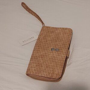 Kenneth Cole Reaction Women's Wristlet Utility Tab Clutch Wallet Brown